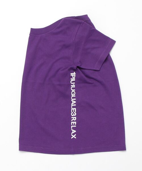 1piu1uguale3 RELAX(ウノピュウノウグァーレトレリラックス)の「1PIU1UGUALE3 RELAX(1PIU1UGUALE3 RELAX) キッズバックロゴプリントT(Tシャツ/カットソー・キッズ・ホワイト/ブラック/チャコールグレー/ネイビー/ライトブルー/グリーン/ロイヤルブルー/パープル/ライトピンク・150/140/130/110/120)」の18枚目の写真