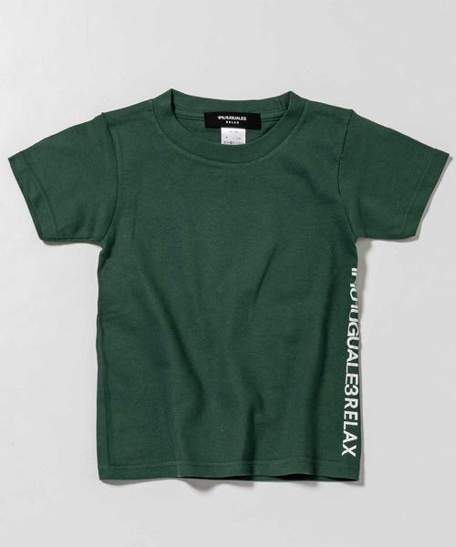 1piu1uguale3 RELAX(ウノピュウノウグァーレトレリラックス)の「1PIU1UGUALE3 RELAX(1PIU1UGUALE3 RELAX) キッズバックロゴプリントT(Tシャツ/カットソー・キッズ・ホワイト/ブラック/チャコールグレー/ネイビー/ライトブルー/グリーン/ロイヤルブルー/パープル/ライトピンク・150/140/130/110/120)」の4枚目の写真