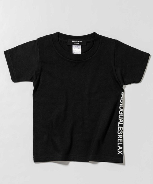 1piu1uguale3 RELAX(ウノピュウノウグァーレトレリラックス)の「1PIU1UGUALE3 RELAX(1PIU1UGUALE3 RELAX) キッズバックロゴプリントT(Tシャツ/カットソー・キッズ・ホワイト/ブラック/チャコールグレー/ネイビー/ライトブルー/グリーン/ロイヤルブルー/パープル/ライトピンク・150/140/130/110/120)」の1枚目の写真