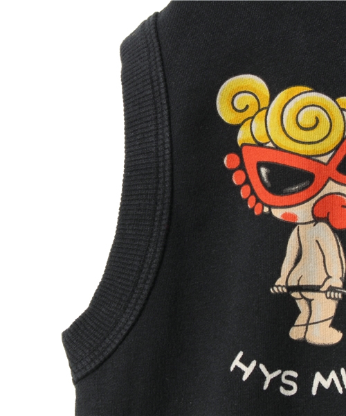 HYSTERIC MINI(ヒステリックミニ)の「Tattooing in mini parra shop フーデットベスト(スーパーストレッチ)(ベスト・キッズ・ブラック/レッド・110/100/120)」の7枚目の写真