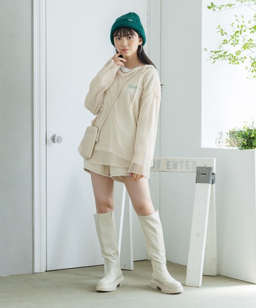 repipi armario(レピピ アルマリオ)の「バックロゴBIGロンT(Tシャツ/カットソー・キッズ・ホワイト/サックスブルー/グリーン/スミクロ・MEDIUM/LARGE)」の7枚目の写真