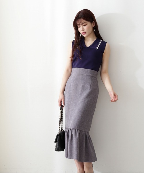 PROPORTION BODY DRESSING(プロポーションボディドレッシング)の「配色襟フレンチノースリーブニット / 1212270800(ニット/セーター・レディース・グレー/ボルドー/ネイビー・FREE)」の12枚目の写真