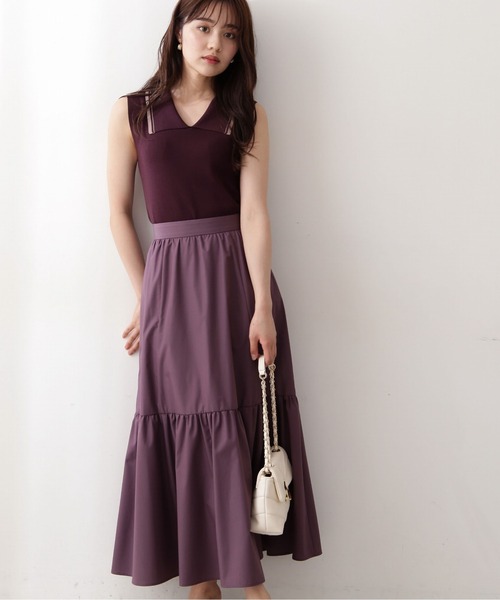 PROPORTION BODY DRESSING(プロポーションボディドレッシング)の「配色襟フレンチノースリーブニット / 1212270800(ニット/セーター・レディース・グレー/ボルドー/ネイビー・FREE)」の16枚目の写真