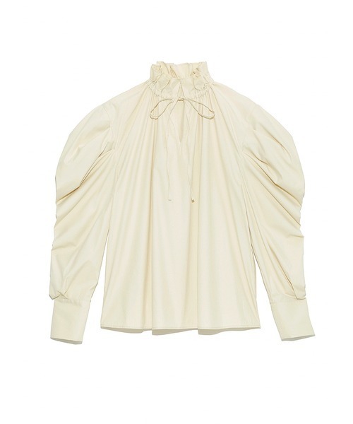 SNIDEL（スナイデル）の「フリルスタンドカラーブラウス（シャツ/ブラウス・レディース・ホワイト/ライトベージュ/ダークブラウン・FREE）」の16枚目の写真