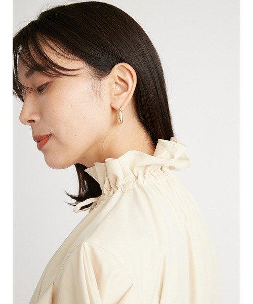 SNIDEL（スナイデル）の「フリルスタンドカラーブラウス（シャツ/ブラウス・レディース・ホワイト/ライトベージュ/ダークブラウン・FREE）」の11枚目の写真