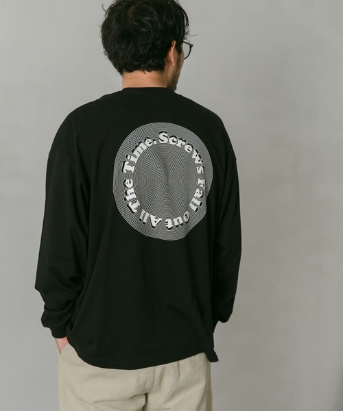 URBAN RESEARCH DOORS（アーバンリサーチドアーズ）の「サークルラバープリントロングスリーブTシャツ（Tシャツ/カットソー・メンズ・ホワイト/ブラック・MEDIUM/LARGE）」の5枚目の写真