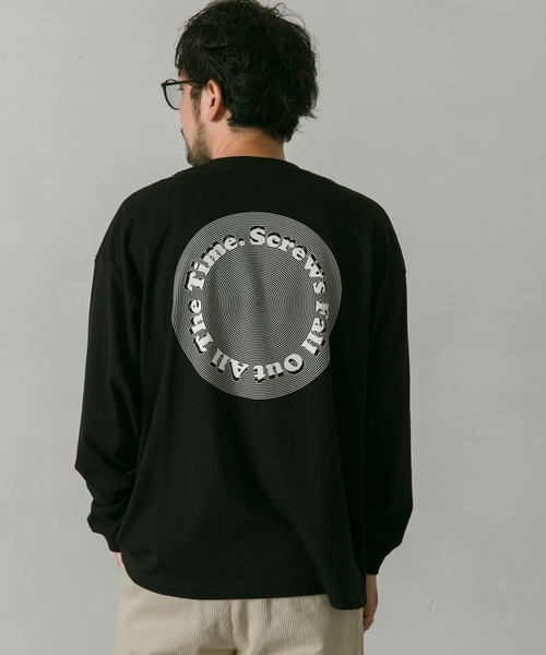 URBAN RESEARCH DOORS（アーバンリサーチドアーズ）の「サークルラバープリントロングスリーブTシャツ（Tシャツ/カットソー・メンズ・ホワイト/ブラック・MEDIUM/LARGE）」の6枚目の写真