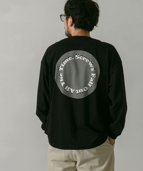 URBAN RESEARCH DOORS（アーバンリサーチドアーズ）の「サークルラバープリントロングスリーブTシャツ（Tシャツ/カットソー・メンズ・ホワイト/ブラック・MEDIUM/LARGE）」の7枚目の写真