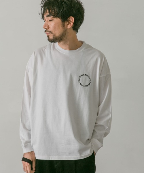 URBAN RESEARCH DOORS（アーバンリサーチドアーズ）の「サークルラバープリントロングスリーブTシャツ（Tシャツ/カットソー・メンズ・ホワイト/ブラック・MEDIUM/LARGE）」の15枚目の写真