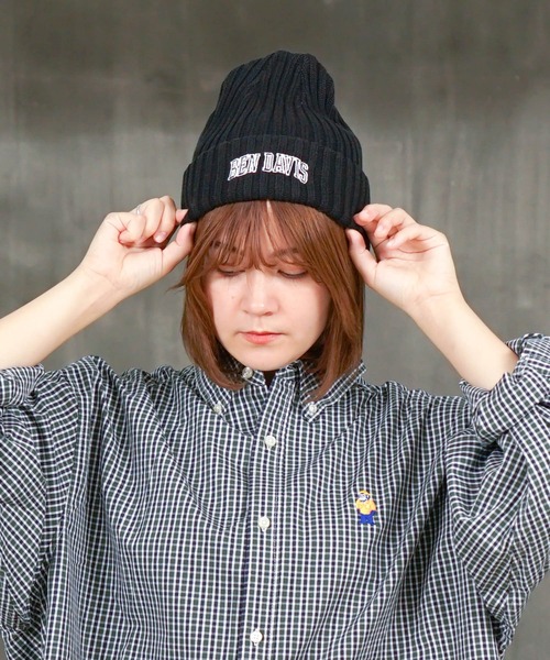 BEN DAVIS（ベンデイビス）の「【BEN DAVIS/ベンデイビス】【型崩れしにくいタフ設計】ニット帽 伸び止め糸使用 コットン100% チクチクしない オールシーズン着用可（ニットキャップ/ビーニー・メンズ・ネイビー/グリーン/ブラック/レッド/ダークグリーン/チャコールグレー・FREE）」の12枚目の写真