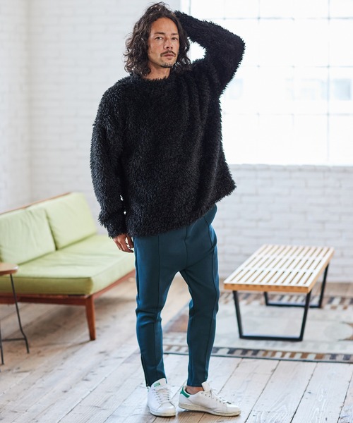 CAMBIO(カンビオ)の「mp10355-Cardboard Knit Pintuck Jogger Pants ジョガーパンツ(その他パンツ・メンズ・グレー系その他/ブラック/ブルーグリーン・S/L/M)」の8枚目の写真