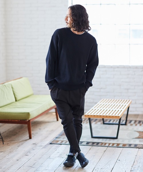 CAMBIO(カンビオ)の「mp10355-Cardboard Knit Pintuck Jogger Pants ジョガーパンツ(その他パンツ・メンズ・グレー系その他/ブラック/ブルーグリーン・S/L/M)」の12枚目の写真