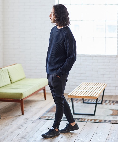 CAMBIO(カンビオ)の「mp10355-Cardboard Knit Pintuck Jogger Pants ジョガーパンツ(その他パンツ・メンズ・グレー系その他/ブラック/ブルーグリーン・S/L/M)」の13枚目の写真