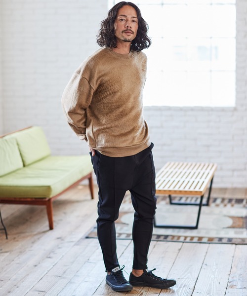 CAMBIO(カンビオ)の「mp10355-Cardboard Knit Pintuck Jogger Pants ジョガーパンツ(その他パンツ・メンズ・グレー系その他/ブラック/ブルーグリーン・S/L/M)」の14枚目の写真