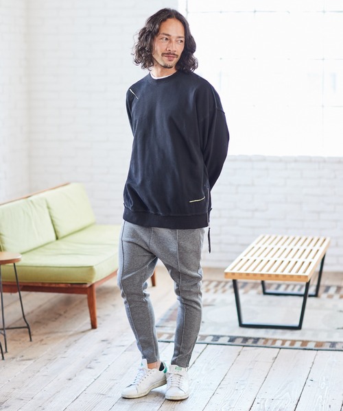 CAMBIO(カンビオ)の「mp10355-Cardboard Knit Pintuck Jogger Pants ジョガーパンツ(その他パンツ・メンズ・グレー系その他/ブラック/ブルーグリーン・S/L/M)」の19枚目の写真