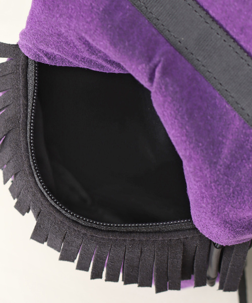 NOMA t.d.(ノーマティーディー)の「【NOMA T.D. / ノ-マ・ティー・ディー】FRINGE DOUBLE POUCH(ショルダーバッグ・メンズ・ブラック/パープル・FREE)」の8枚目の写真