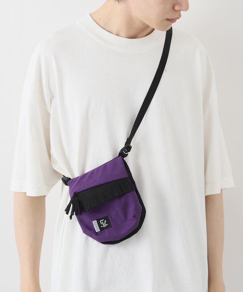 NOMA t.d.(ノーマティーディー)の「【NOMA T.D. / ノ-マ・ティー・ディー】FRINGE DOUBLE POUCH(ショルダーバッグ・メンズ・ブラック/パープル・FREE)」の7枚目の写真