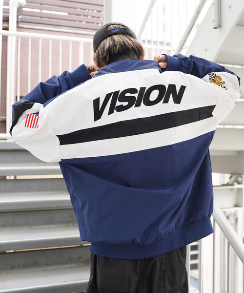 VISION STREET WEAR（ヴィジョンストリートウェア）の「VISION STREET WEAR ビジョンストリートウェア レーシングジャケット（ナイロンジャケット・メンズ・ブラック/ネイビー/オフホワイト/グリーン・M/L）」の20枚目の写真