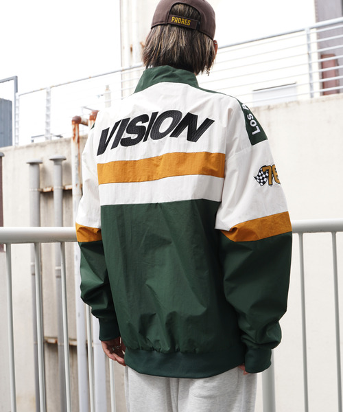 VISION STREET WEAR（ヴィジョンストリートウェア）の「VISION STREET WEAR ビジョンストリートウェア レーシングジャケット（ナイロンジャケット・メンズ・ブラック/ネイビー/オフホワイト/グリーン・M/L）」の17枚目の写真