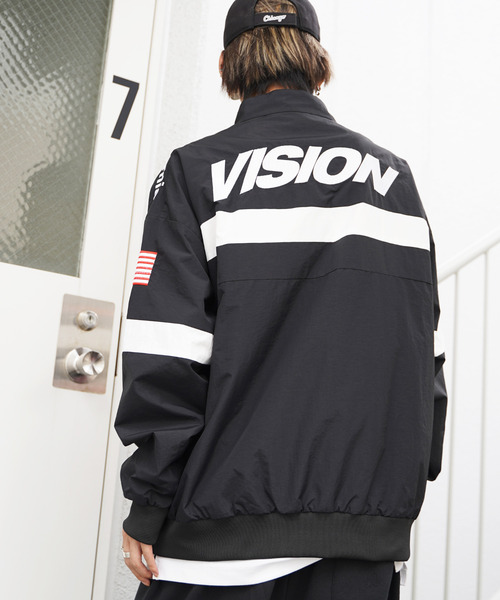 VISION STREET WEAR（ヴィジョンストリートウェア）の「VISION STREET WEAR ビジョンストリートウェア レーシングジャケット（ナイロンジャケット・メンズ・ブラック/ネイビー/オフホワイト/グリーン・M/L）」の14枚目の写真