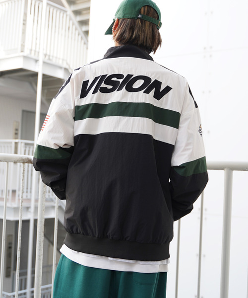 VISION STREET WEAR（ヴィジョンストリートウェア）の「VISION STREET WEAR ビジョンストリートウェア レーシングジャケット（ナイロンジャケット・メンズ・ブラック/ネイビー/オフホワイト/グリーン・M/L）」の15枚目の写真