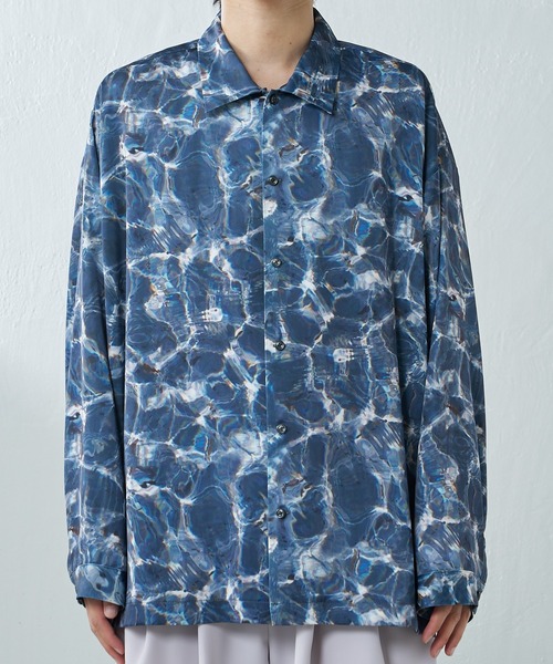 Lui's（ルイス）の「dark water柄シャツ（シャツ/ブラウス