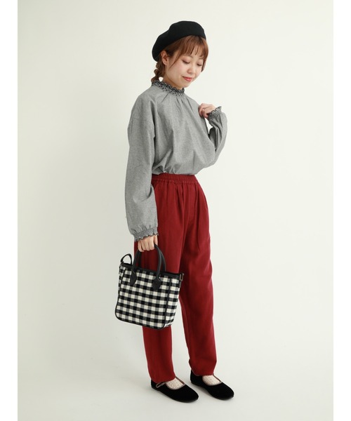 Samansa Mos2（サマンサ モスモス）の「ギンガムチェックショルダーバッグ（ショルダーバッグ・レディース・ブラック/ベージュ・ﾌﾘ-）」の6枚目の写真