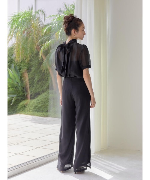 Ayla（アイラ）の「sheer highneck ribbon blouse（シャツ/ブラウス・レディース・ベージュ/ブラック・FREE）」の12枚目の写真