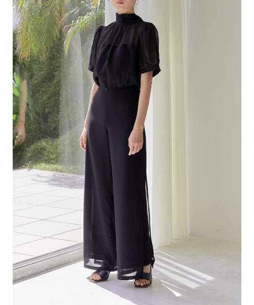 Ayla（アイラ）の「sheer highneck ribbon blouse（シャツ/ブラウス・レディース・ベージュ/ブラック・FREE）」の7枚目の写真