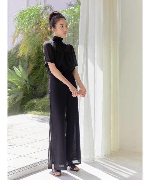 Ayla（アイラ）の「sheer highneck ribbon blouse（シャツ/ブラウス・レディース・ベージュ/ブラック・FREE）」の8枚目の写真