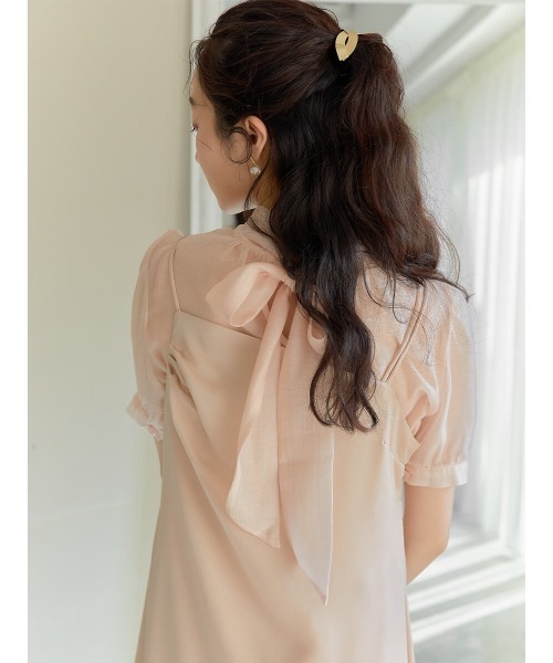 Ayla（アイラ）の「sheer highneck ribbon blouse（シャツ/ブラウス・レディース・ベージュ/ブラック・FREE）」の13枚目の写真