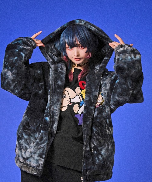 GALFY（ガルフィー）の「GALFY/ガルフィーぼんやりファーブルゾン（ブルゾン・メンズ・ブラック/ピンク/グリーン・L/XL）」の2枚目の写真