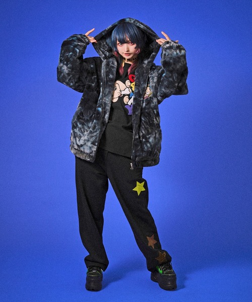 GALFY（ガルフィー）の「GALFY/ガルフィーぼんやりファーブルゾン（ブルゾン・メンズ・ブラック/ピンク/グリーン・L/XL）」の8枚目の写真