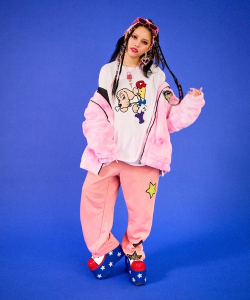 GALFY（ガルフィー）の「GALFY/ガルフィーぼんやりファーブルゾン（ブルゾン・メンズ・ブラック/ピンク/グリーン・L/XL）」の6枚目の写真