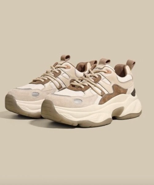 Burner（バーナー）の「【OKUOKU　0909】デザイン　ダッドスニーカー　oku-shoes-126-65（スニーカー・レディース・ブラウン系その他・36/38/40）」の2枚目の写真