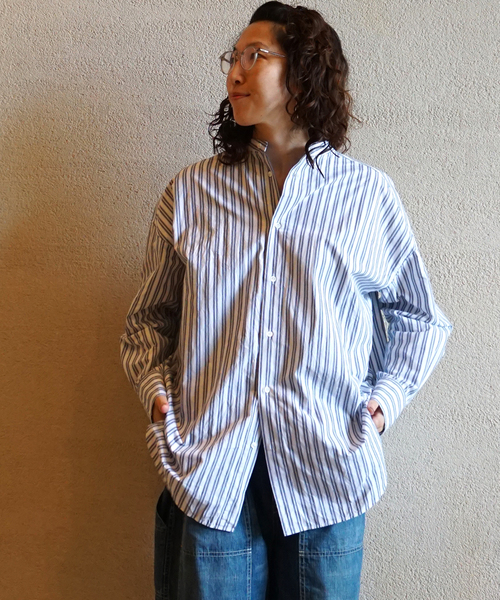 JOURNAL STANDARD LUXE（ジャーナルスタンダード　ラックス）の「アソートスタンドカラーシャツ（シャツ/ブラウス・レディース・ホワイト/ネイビー/サックスブルー/ブルー・FREE）」の9枚目の写真