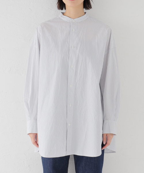 JOURNAL STANDARD LUXE（ジャーナルスタンダード　ラックス）の「アソートスタンドカラーシャツ（シャツ/ブラウス・レディース・ホワイト/ネイビー/サックスブルー/ブルー・FREE）」の21枚目の写真