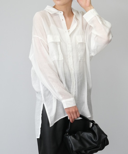 ＡＮＤＪ（アンドジェイ）の「【2022/AW】シアーBIGシャツ（シャツ/ブラウス・レディース・ブルー/ブラウン/オフホワイト/ブラック/レッド/ピンク系その他・M）」の16枚目の写真