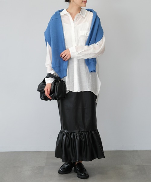 ＡＮＤＪ（アンドジェイ）の「【2022/AW】シアーBIGシャツ（シャツ/ブラウス・レディース・ブルー/ブラウン/オフホワイト/ブラック/レッド/ピンク系その他・M）」の17枚目の写真