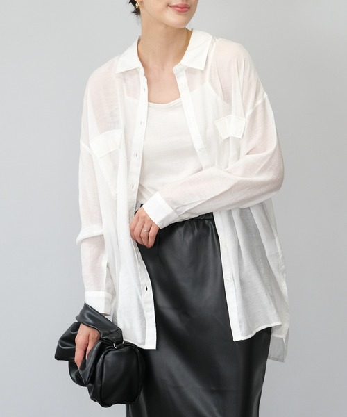 ＡＮＤＪ（アンドジェイ）の「【2022/AW】シアーBIGシャツ（シャツ/ブラウス・レディース・ブルー/ブラウン/オフホワイト/ブラック/レッド/ピンク系その他・M）」の19枚目の写真