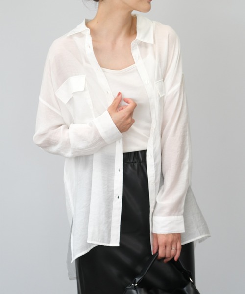 ＡＮＤＪ（アンドジェイ）の「【2022/AW】シアーBIGシャツ（シャツ/ブラウス・レディース・ブルー/ブラウン/オフホワイト/ブラック/レッド/ピンク系その他・M）」の21枚目の写真