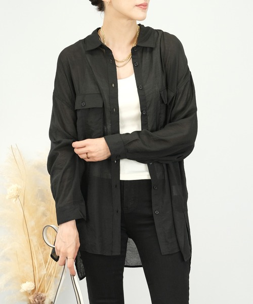 ＡＮＤＪ（アンドジェイ）の「【2022/AW】シアーBIGシャツ（シャツ/ブラウス・レディース・ブルー/ブラウン/オフホワイト/ブラック/レッド/ピンク系その他・M）」の22枚目の写真