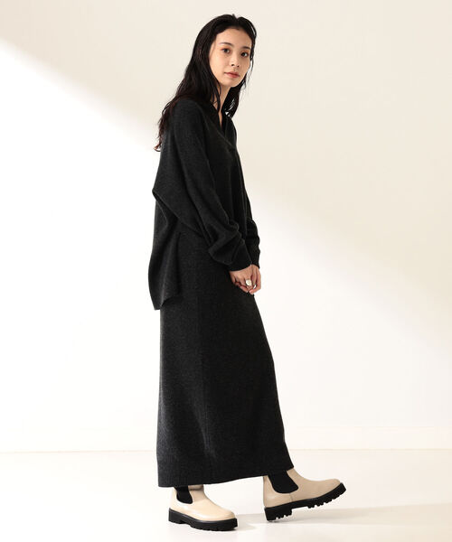 Demi-Luxe BEAMS（デミルクス ビームス）の「Demi-Luxe BEAMS / ウールカシミヤ ニットスカート（スカート・レディース・チャコールグレー/オフホワイト・38/36）」の8枚目の写真