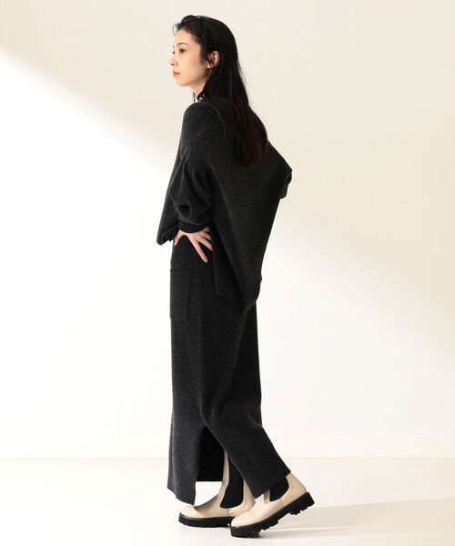 Demi-Luxe BEAMS（デミルクス ビームス）の「Demi-Luxe BEAMS / ウールカシミヤ ニットスカート（スカート・レディース・チャコールグレー/オフホワイト・38/36）」の9枚目の写真