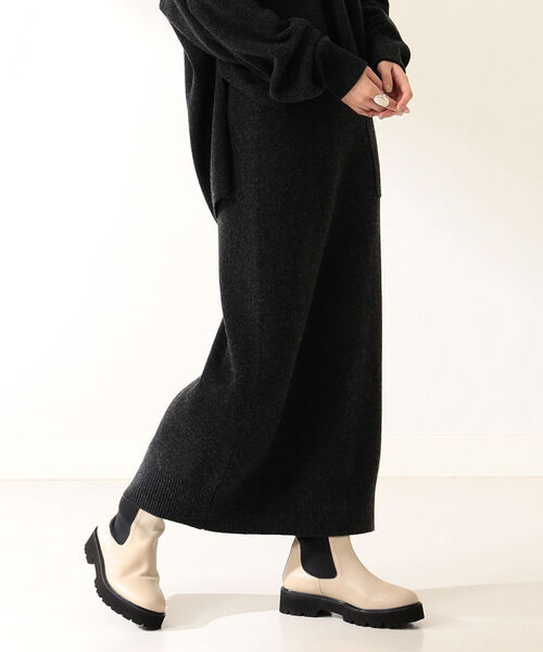 Demi-Luxe BEAMS（デミルクス ビームス）の「Demi-Luxe BEAMS / ウールカシミヤ ニットスカート（スカート・レディース・チャコールグレー/オフホワイト・38/36）」の10枚目の写真