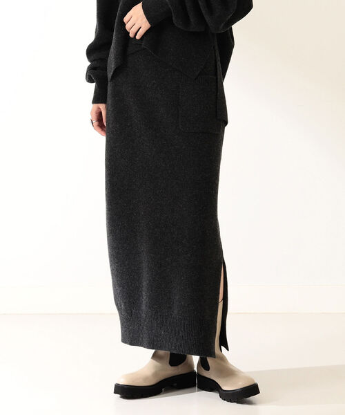 Demi-Luxe BEAMS（デミルクス ビームス）の「Demi-Luxe BEAMS / ウールカシミヤ ニットスカート（スカート・レディース・チャコールグレー/オフホワイト・38/36）」の11枚目の写真