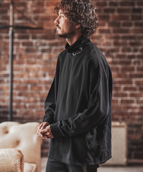 FACTOTUM（ファクトタム）の「mlt3976- Loose Neck Long-sleeve T-Shirt カットソー（Tシャツ/カットソー・メンズ・ホワイト/チャコール/ブラック・44/48/46）」の2枚目の写真