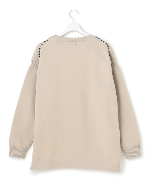 J.PRESS YORK STREET(ジェイプレスヨークストリート)の「【UNISEX】ガンジーニット(ニット/セーター・メンズ・アイボリー系/ブラック系/ベージュ系・LARGE/MEDIUM/SMALL)」の4枚目の写真