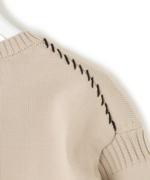 J.PRESS YORK STREET(ジェイプレスヨークストリート)の「【UNISEX】ガンジーニット(ニット/セーター・メンズ・アイボリー系/ブラック系/ベージュ系・LARGE/MEDIUM/SMALL)」の8枚目の写真