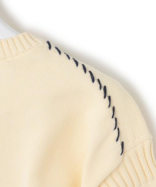 J.PRESS YORK STREET(ジェイプレスヨークストリート)の「【UNISEX】ガンジーニット(ニット/セーター・メンズ・アイボリー系/ブラック系/ベージュ系・LARGE/MEDIUM/SMALL)」の10枚目の写真